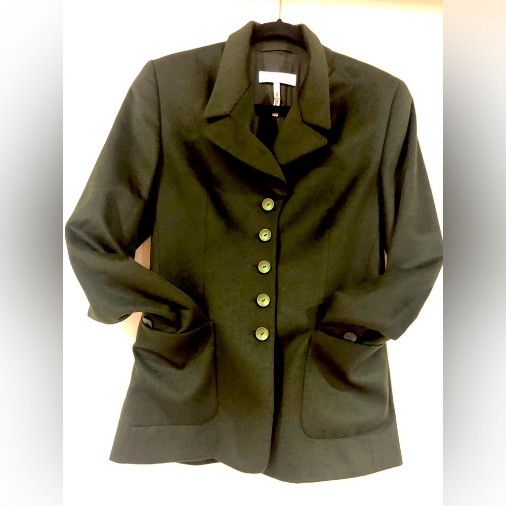 Escada green cashmere blend blazer